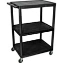 Luxor LE48-B 48 Inch Endura A/V Cart - Three Shelves