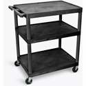 Luxor LP40-B 40 Inch Height AV Cart with Three Large Shelves