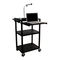 Photo of Luxor LP42LE-B Plastic Computer Workstation Cart with Electric and Laptop Shelf 42Hx24W