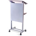 Photo of Luxor LX-ADJ-DW Rolling Adjustable Height Podium - 23.5 Inch x 15.5 Inch