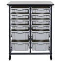 Luxor MBS-DR-8S4L Mobile Bin System Double Row with 8 Small and 4 Large Bins