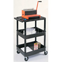 Black 18x24 Three Shelf Tub Cart