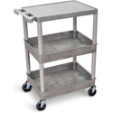 Photo of Gray 18x24 Three Shelf Tub Cart - Flat Top