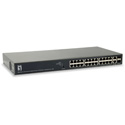 LevelOne GEP-2651 TURING 26-Port Web Smart Gigabit PoE Switch - 24 PoE Outputs/2xSFP/RJ45 Combo - 802.3at/af PoE - 185W