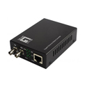 LevelOne GVT-2003 RJ45 to ST Gigabit Ethernet Media Converter - Single-Mode Fiber / 1310nm / 20km - Black