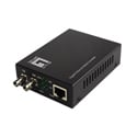 LevelOne GVT-2003 RJ45 to ST Gigabit Ethernet Media Converter - Single-Mode Fiber / 1310nm / 20km - Black