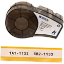 Photo of Brady M21-1500-427 1.5 Inch x 14 Ft. Self-Laminating Vinyl Wrap Around Labels w/ Ribbon for M210 Printers Blk On Wh