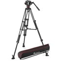 Manfrotto MVK504TWINMA 504X Fluid Video Head with Aluminum Twin Leg Tripod with Mid-Level Spreader