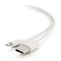 Middle Atlantic 35498 1M USB A Male to Lightning Male Sync and Charge Cable - White - 3.3 Feet