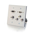 Photo of Middle Atlantic 39704 HDMI VGA 3.5mm Audio Composite Video and RCA Stereo Audio Pass Through Double Gang Wall Plate