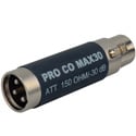 Photo of Pro Co Sound MAX30 InLine Pad Adapter XLRF/XLRM 30dB