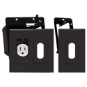 Midlite 2A4641-1G-B Decor Recessed Receptacle Double Gang Kit & Decor Wireport - Black