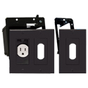 Photo of Midlite 2A4641-1G-B Decor Recessed Receptacle Double Gang Kit & Decor Wireport - Black