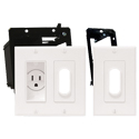 Photo of Midlite 2A4641-1G-W Decor Recessed Receptacle Double Gang Kit & Decor Wireport - White