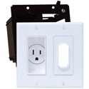 Double Gang Decor Recessed Receptacle HDTV Plate Kit White