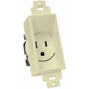 Photo of Single Gang Decor Recessed AC Receptacle Light Almond