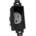 Midlite 4641-B Single Gang Decor Recessed Receptacle - Black