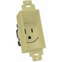 Photo of Single Gang Decor Recessed AC Receptacle Ivory