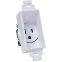 Single Gang Decor Recessed AC Receptacle White