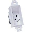 Photo of Single Gang Decor Recessed AC Receptacle White