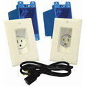 Photo of Midlite A46-AD Decor Recessed Receptacle & Power Inlet Kit with 6ft Power Cord - Almond