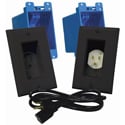 Photo of Midlite A46-B Decor Recessed Receptacle & Power Inlet Kit with 6ft Power Cord - Black