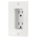 Midlite DDR12515-WH Single-Gang Tamper-Resistant Discreet Decor Recessed Power Outlet - White