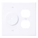 Midlite DR2G-GR10-WH Duplex Receptacle & Wireport w/Grommet - White