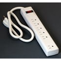Milspec D155200WT 6 Outlet Power Strip with 3 Foot Cord - White