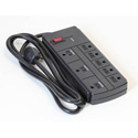 Milspec D155400BK 8 Outlet Surge Strip with 6 Foot Cord - Black