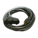 Milspec D15623010 ProPower Tri-Tap Cordset 12/3 AC Extension Cord - Black - 10 Foot