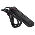 Milspec D19003872 6 Outlet Power Strip with 6 Foot Cord - Black