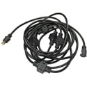 Photo of Milspec D19006738 12/3 SJTW Multi Outlet Extension Cord with 5 In-Line 15/20A Duplex - Black - 30 Foot