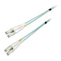 Camplex Premium Bend Tolerant Fiber Patch Cable OM3 Multimode Duplex LC to LC - Aqua - 1 Meter
