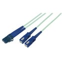 Camplex Premium Bend Tolerant Fiber Patch Cable OM3 Multimode Duplex LC to SC - Aqua - 10 Meter