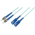 Camplex MMD50-ST-SC-001 50/125 Fiber Optic Patch Cable OM3 Multimode Duplex ST to SC - Aqua - 1 Meter