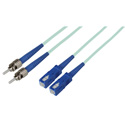 Photo of Camplex Premium Bend Tolerant Fiber Patch Cable OM3 Multimode Duplex ST to SC - Aqua - 3 Meter