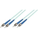 Camplex Premium Bend Tolerant Fiber Patch Cable OM3 Multimode Duplex ST to ST - Aqua - 1 Meter