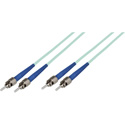 Photo of Camplex Premium Bend Tolerant Fiber Patch Cable OM3 Multimode Duplex ST to ST - Aqua - 5 Meter