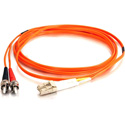 Photo of Camplex MMD62-ST-LC Premium Bend Tolerant OM1 Multimode Duplex ST to LC Fiber Patch Cable - Orange - 3 Meter