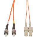 Camplex Premium Bend Tolerant Fiber Patch Cable OM1 Multimode Duplex ST to SC - Orange - 1 Meter