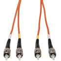 Photo of Camplex MMD62-ST-ST Premium Bend Tolerant OM1 Multimode Duplex ST Fiber Patch Cable - Orange - 5 Meter