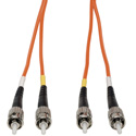 Photo of Camplex Premium Bend Tolerant Fiber Patch Cable OM1 Multimode Duplex ST to ST - Orange - 75 Meter