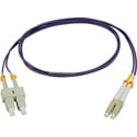 Camplex OM4 Premium Bend Tolerant Multimode Duplex LC to SC Fiber Patch Cable - Purple - 1 Meter