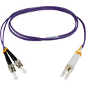 Photo of Camplex MMDM4-LC-ST-001 OM4 Premium Bend Tolerant Multimode Duplex LC to ST Fiber Patch Cable - Purple - 1 Meter