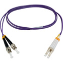 Camplex OM4 Premium Bend Tolerant Multimode Duplex LC to ST Fiber Patch Cable - Purple - 1 Meter