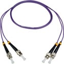 Camplex OM4 Premium Bend Tolerant Multimode Duplex ST to ST Fiber Patch Cable - Purple - 1 Meter