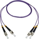 Camplex MMDM4-ST-ST-001 OM4 Premium Bend Tolerant Multimode Duplex ST to ST Fiber Patch Cable - Purple - 1 Meter