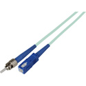 Photo of Camplex MMS50-ST-SC-003 Premium Bend Tolerant Fiber Patch Cable OM3 Multimode Simplex ST to SC - Aqua - 3 Meter