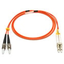 Camplex OM1 Bend Tolerant Multimode Duplex ST to LC Armored Fiber Patch Cable - Orange - 1 Meter